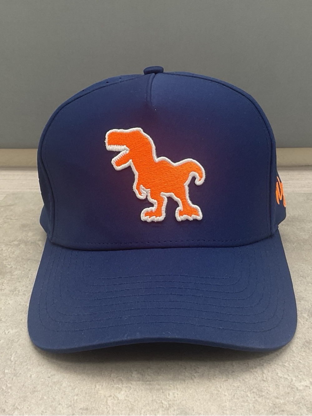 Waggle “Chomper” Navy Blue/Orange Dinosaur Golf SnapBack Hat Cap